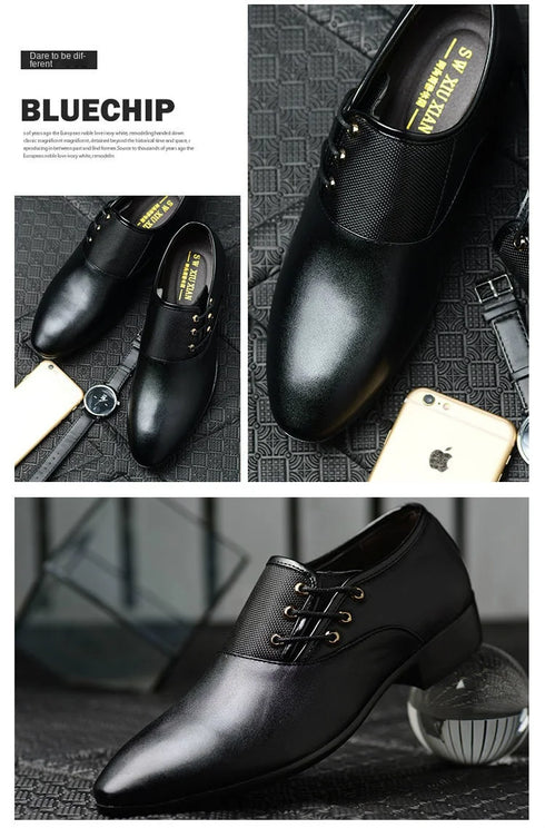 Men's Formal Leather Oxford Shoes for Business and Casual Occasions